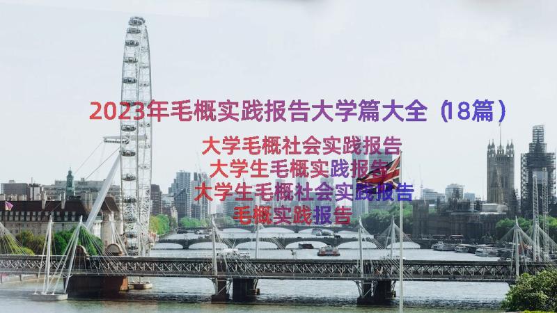 2023年毛概实践报告大学篇大全（18篇）