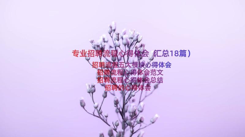 专业招聘流程心得体会（汇总18篇）