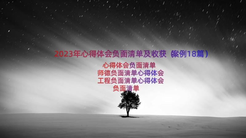 2023年心得体会负面清单及收获（案例18篇）