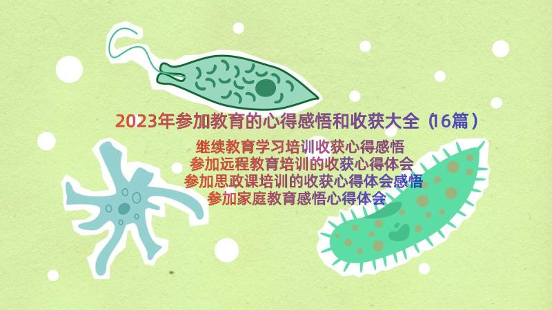 2023年参加教育的心得感悟和收获大全（16篇）