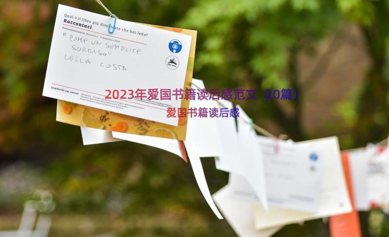 2023年爱国书籍读后感范文（20篇）