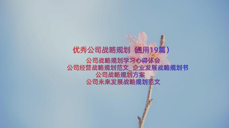 优秀公司战略规划（通用19篇）