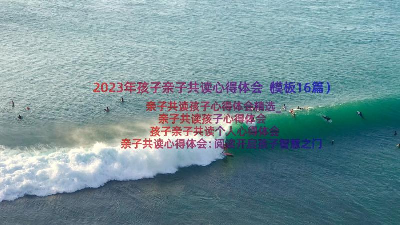 2023年孩子亲子共读心得体会（模板16篇）