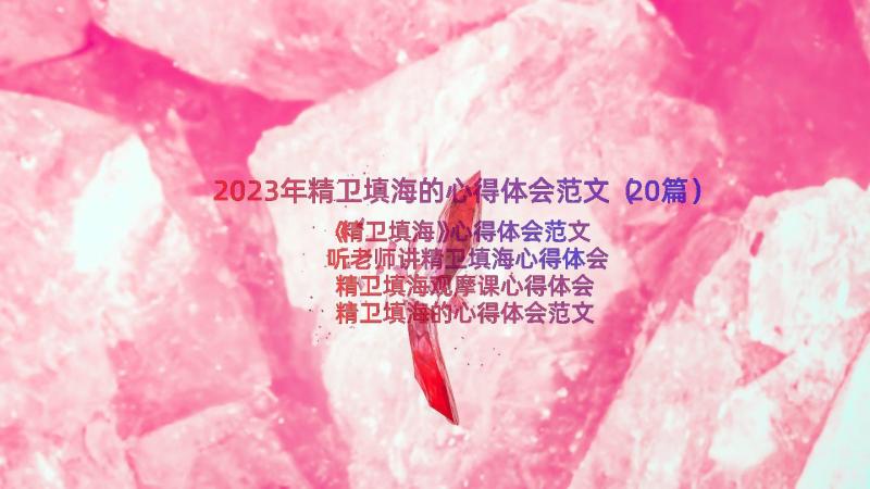 2023年精卫填海的心得体会范文（20篇）