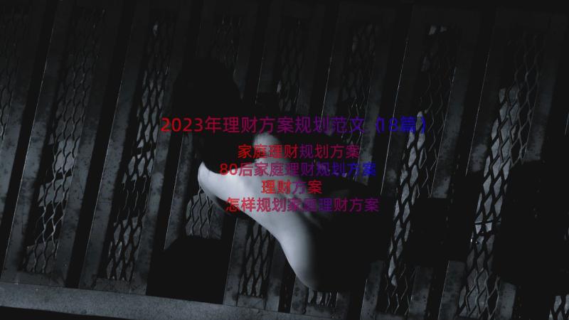 2023年理财方案规划范文（18篇）