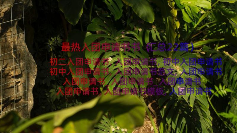 最热入团申请书书（汇总22篇）