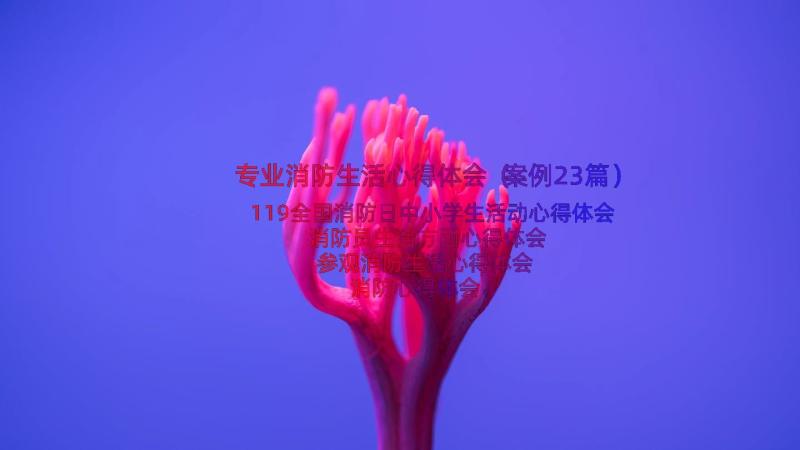 专业消防生活心得体会（案例23篇）