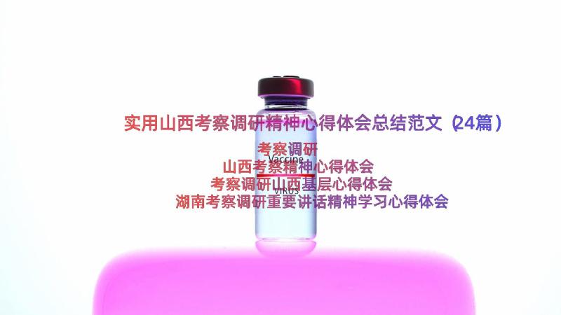 实用山西考察调研精神心得体会总结范文（24篇）