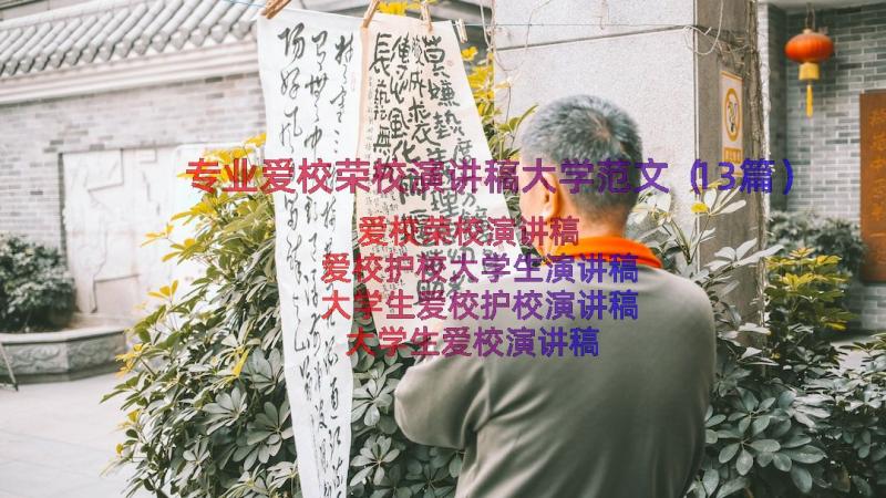 专业爱校荣校演讲稿大学范文（13篇）