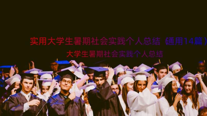 实用大学生暑期社会实践个人总结（通用14篇）