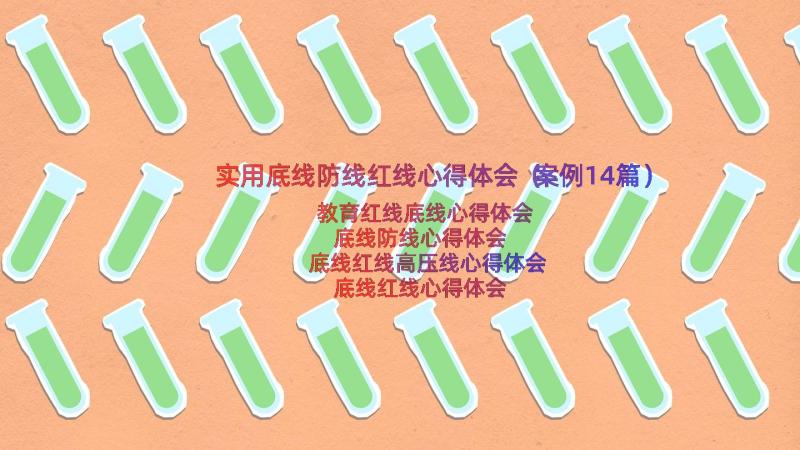 实用底线防线红线心得体会（案例14篇）