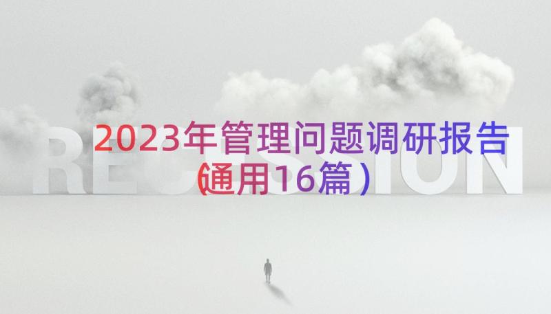 2023年管理问题调研报告（通用16篇）