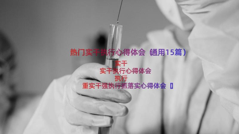 热门实干执行心得体会（通用15篇）