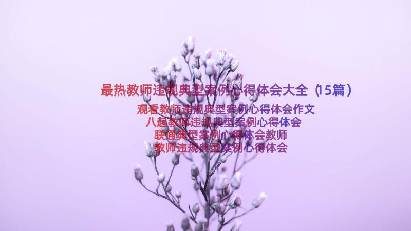 最热教师违规典型案例心得体会大全（15篇）