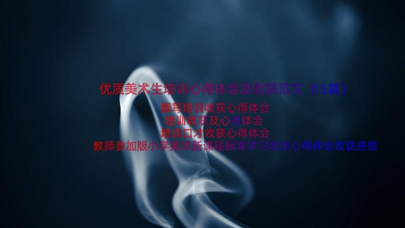 优质美术生培训心得体会及收获范文（15篇）