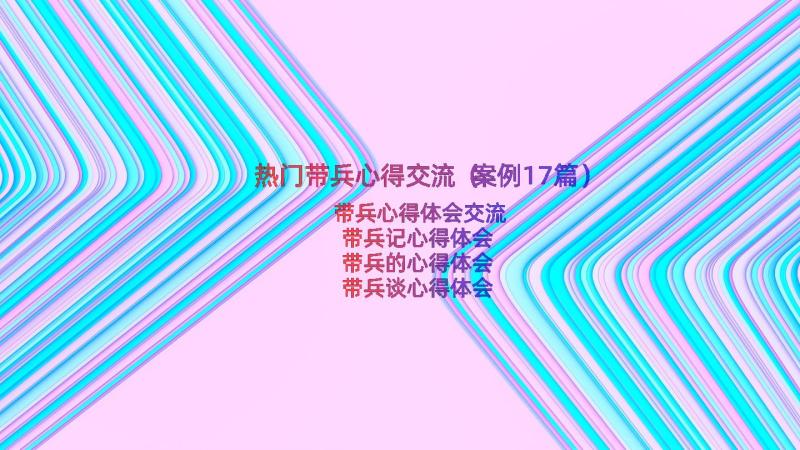 热门带兵心得交流（案例17篇）