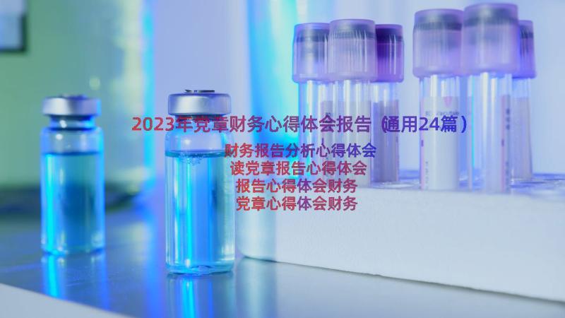 2023年党章财务心得体会报告（通用24篇）