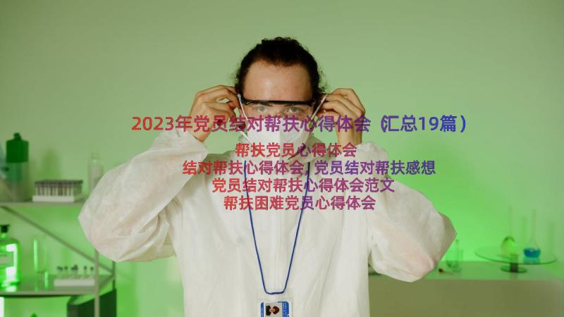 2023年党员结对帮扶心得体会（汇总19篇）