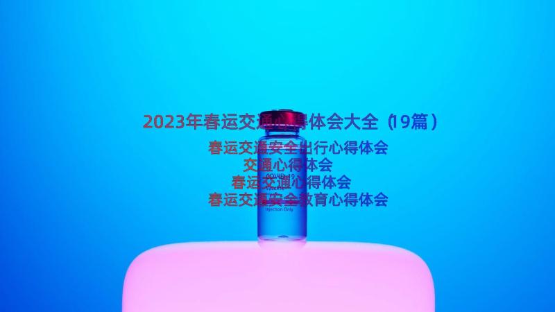 2023年春运交通心得体会大全（19篇）