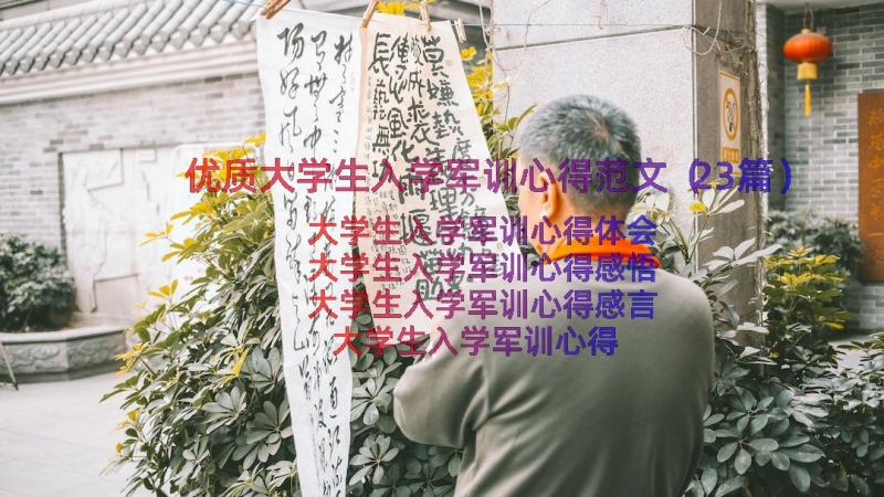 优质大学生入学军训心得范文（23篇）