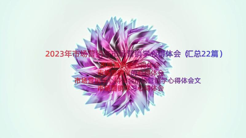 2023年市场营销与市场营销学心得体会（汇总22篇）