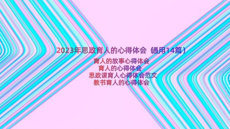 2023年思政育人的心得体会（通用14篇）