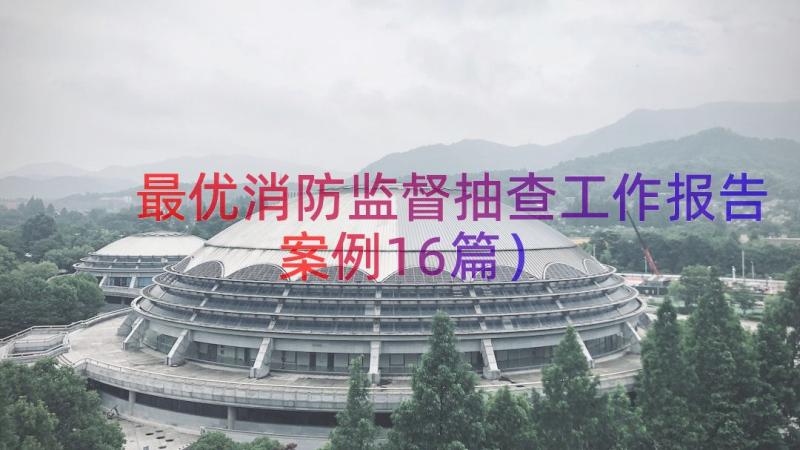 最优消防监督抽查工作报告（案例16篇）