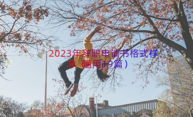 2023年辞职申请书格式样本（通用19篇）