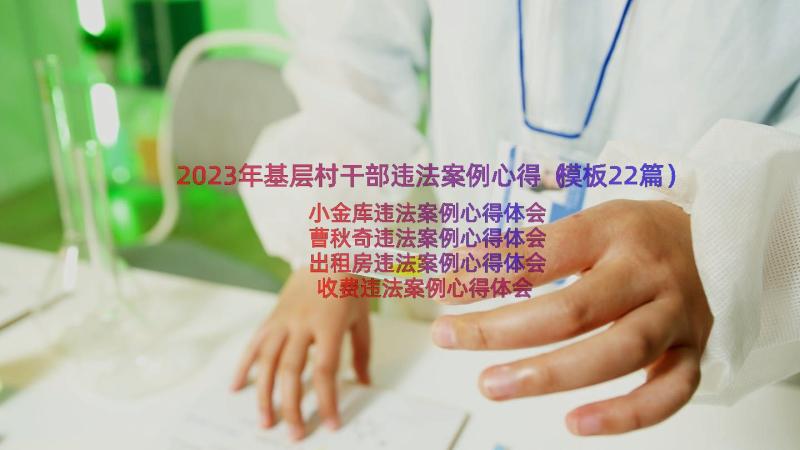 2023年基层村干部违法案例心得（模板22篇）