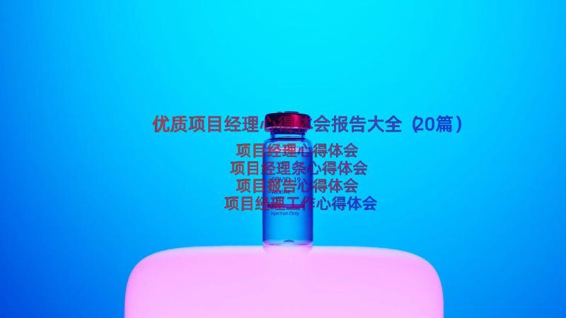 优质项目经理心得体会报告大全（20篇）