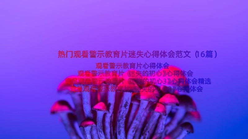 热门观看警示教育片迷失心得体会范文（16篇）