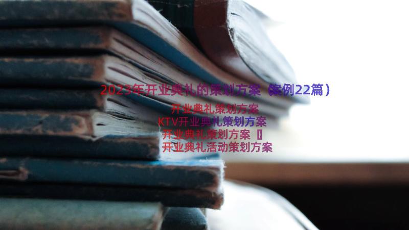 2023年开业典礼的策划方案（案例22篇）