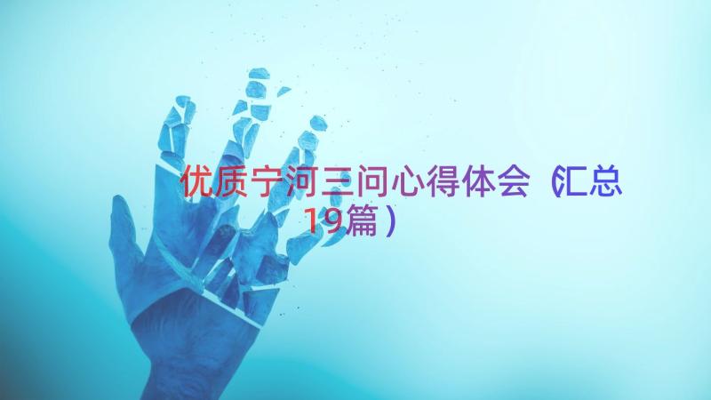 优质宁河三问心得体会（汇总19篇）