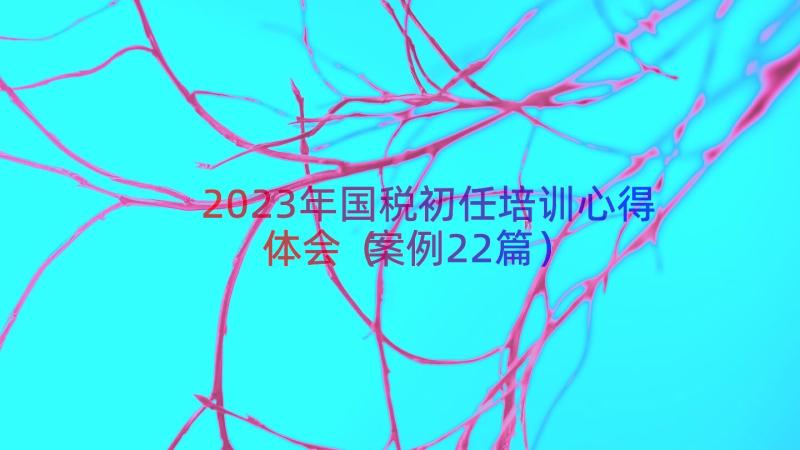 2023年国税初任培训心得体会（案例22篇）