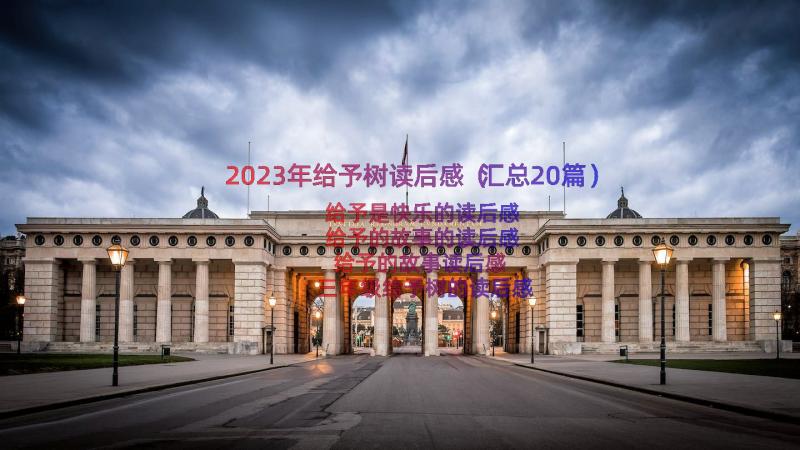 2023年给予树读后感（汇总20篇）