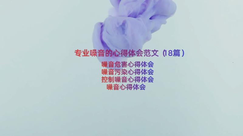 专业噪音的心得体会范文（18篇）