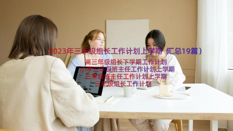 2023年三年级组长工作计划上学期（汇总19篇）