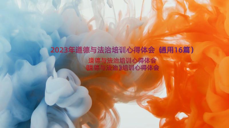 2023年道德与法治培训心得体会（通用16篇）