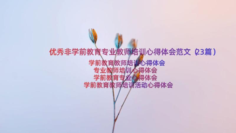 优秀非学前教育专业教师培训心得体会范文（23篇）