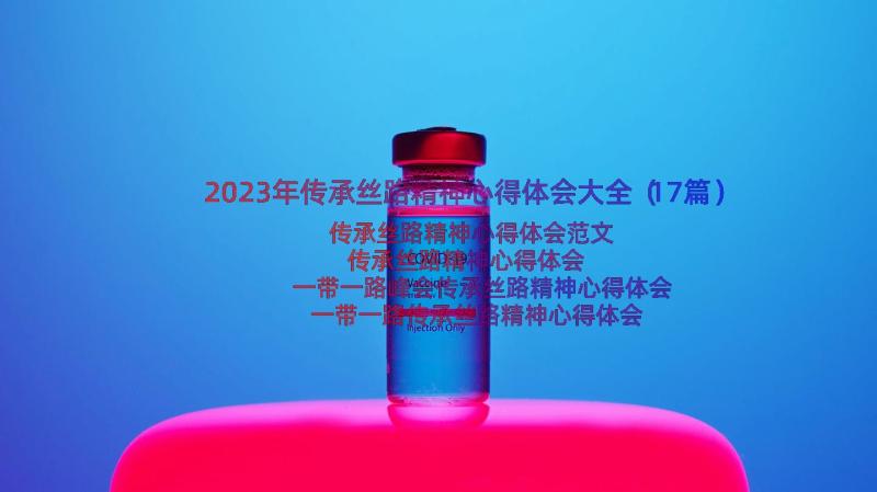 2023年传承丝路精神心得体会大全（17篇）