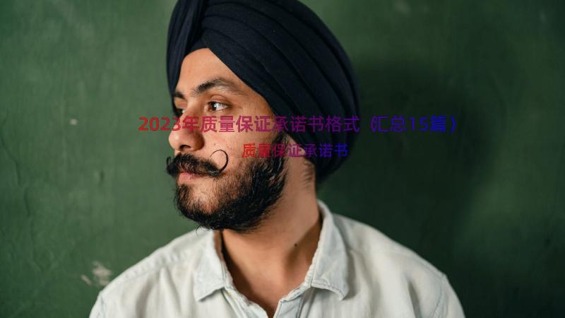 2023年质量保证承诺书格式（汇总15篇）