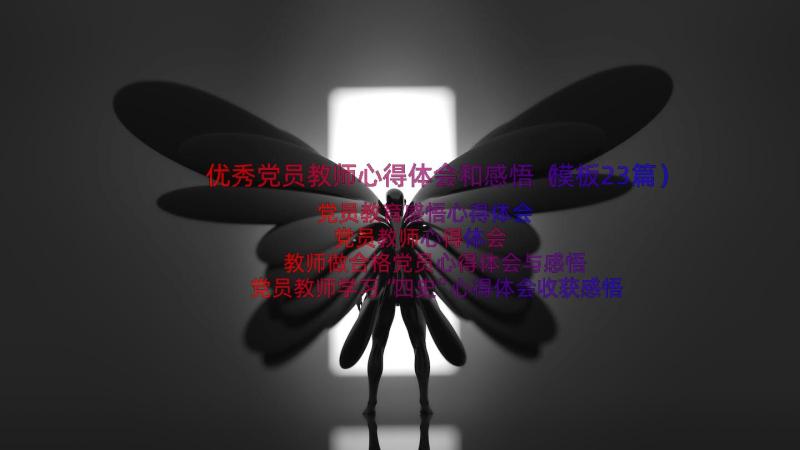 优秀党员教师心得体会和感悟（模板23篇）