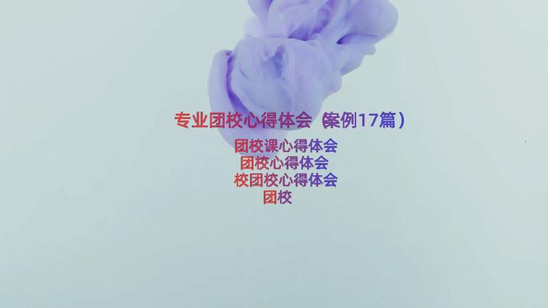 专业团校心得体会（案例17篇）