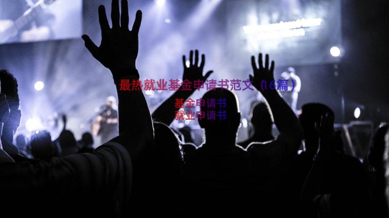 最热就业基金申请书范文（16篇）