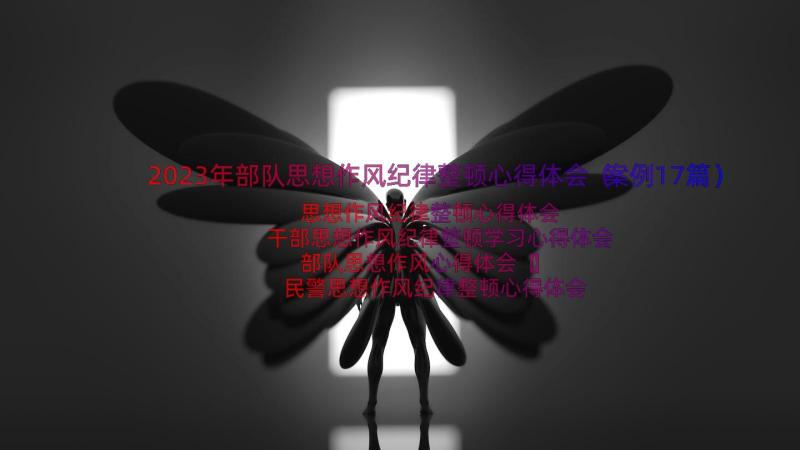 2023年部队思想作风纪律整顿心得体会（案例17篇）