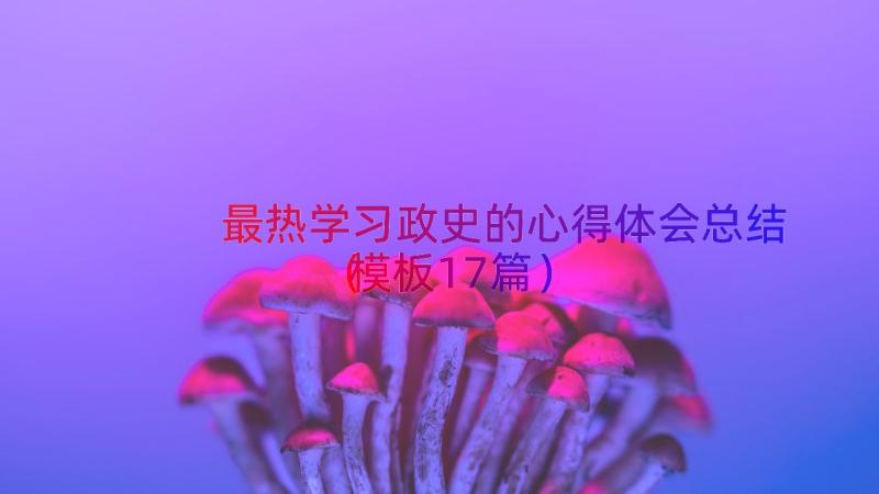 最热学习政史的心得体会总结（模板17篇）