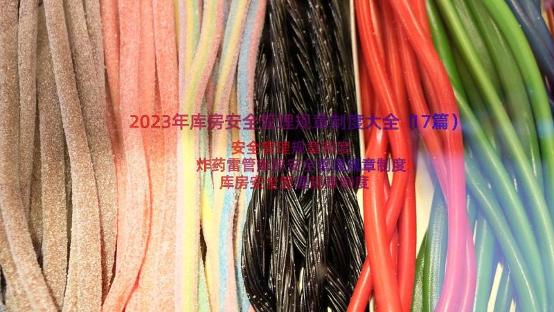 2023年库房安全管理规章制度大全（17篇）