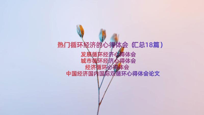 热门循环经济的心得体会（汇总18篇）