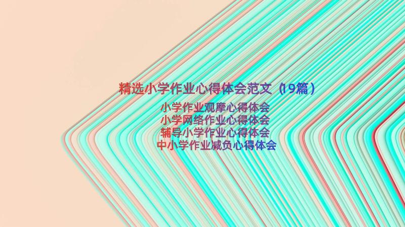 精选小学作业心得体会范文（19篇）