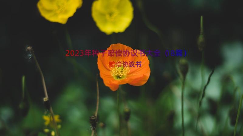 2023年种子赔偿协议书大全（18篇）